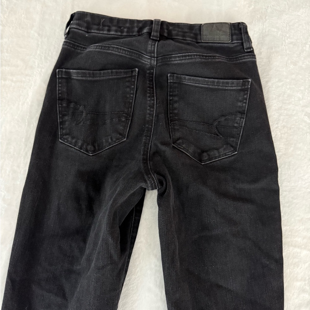 American Eagle Dream Jean Black Buttonfly Stretch Skinny Jeans 2 - Picture 7 of 7